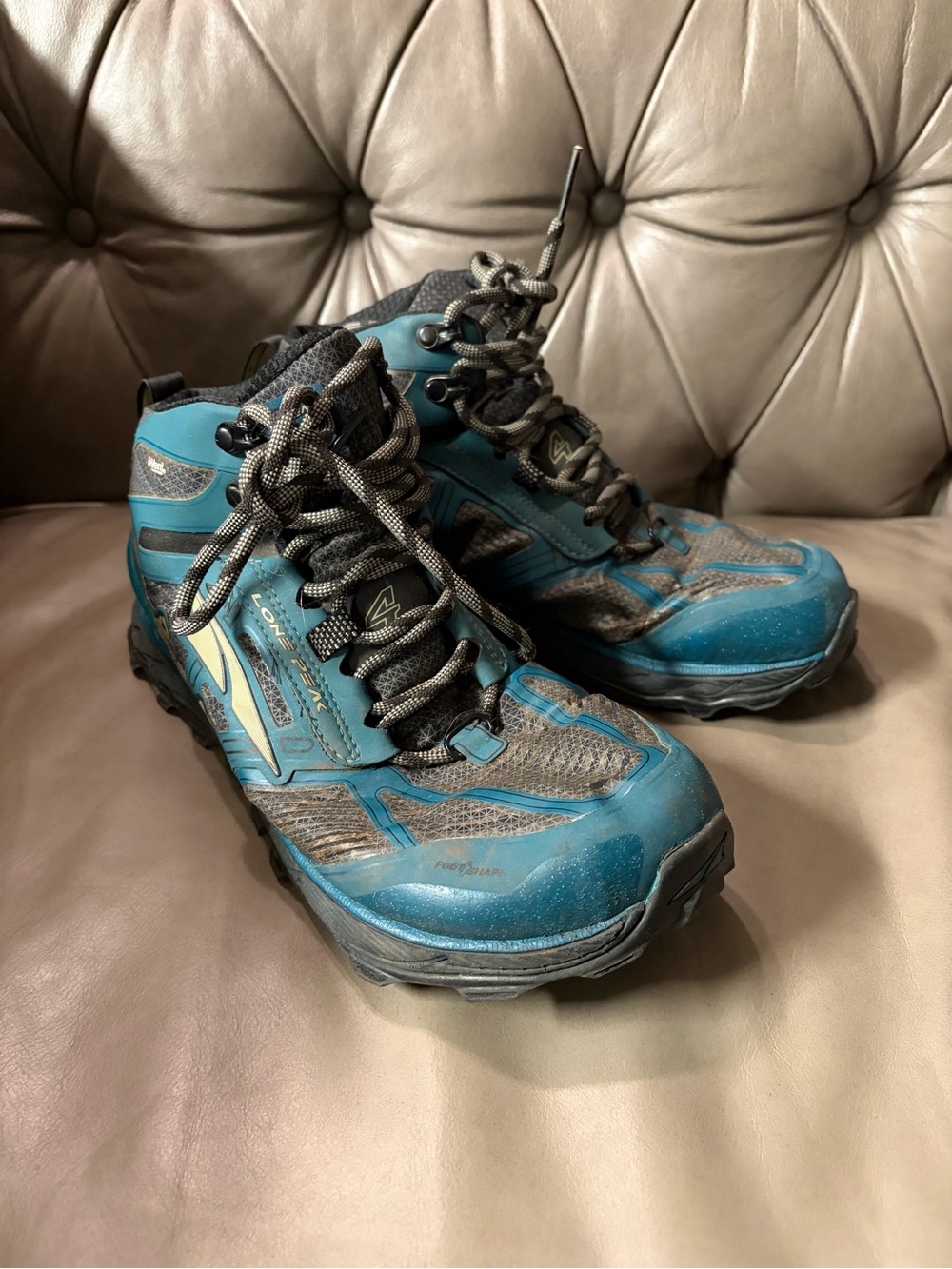 Altra Lone Peak 4 Hiking Trail Running Shoes Teal Blue Black Trail Ankle Boots